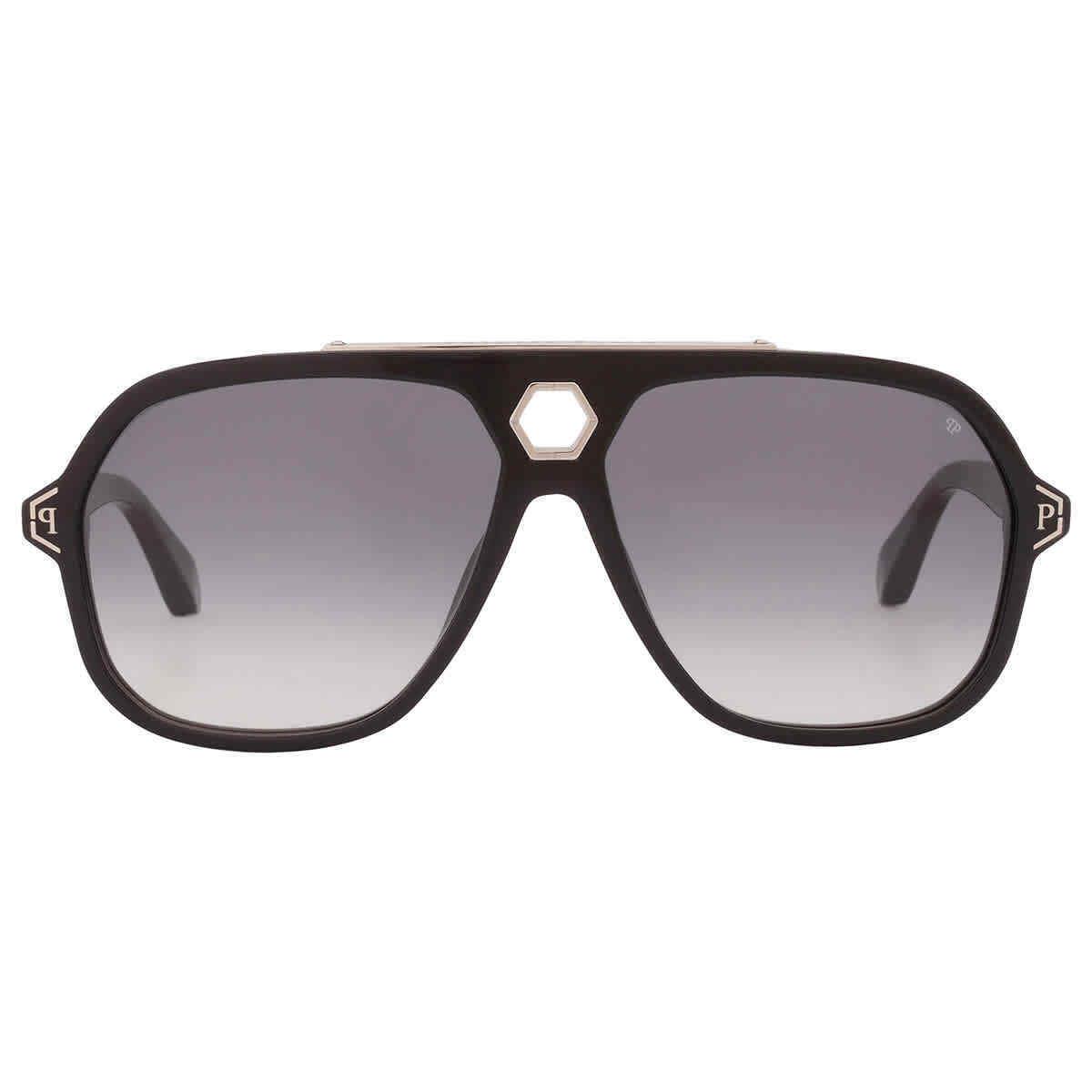 Philipp Plein Grey Gradient Navigator Men`s Sunglasses SPP004M 0700 61