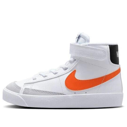 Nike Blazer Mid `77 Toddler Size DA4087-111 White Orange Causal Sneakers 2Y - White