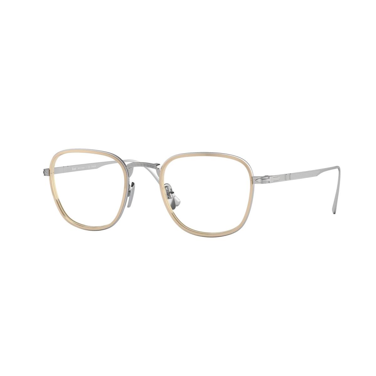 Persol PO5007VT 8010 Square Silver Gold Demo Lens 47 mm Unisex Eyeglasses