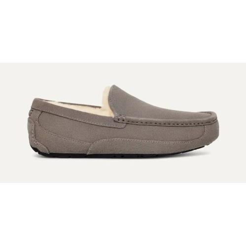 Ugg Ascot 1101110W Moccasin Slippers Men`s US 10 Gray Suede Slip-on Casual Shoes