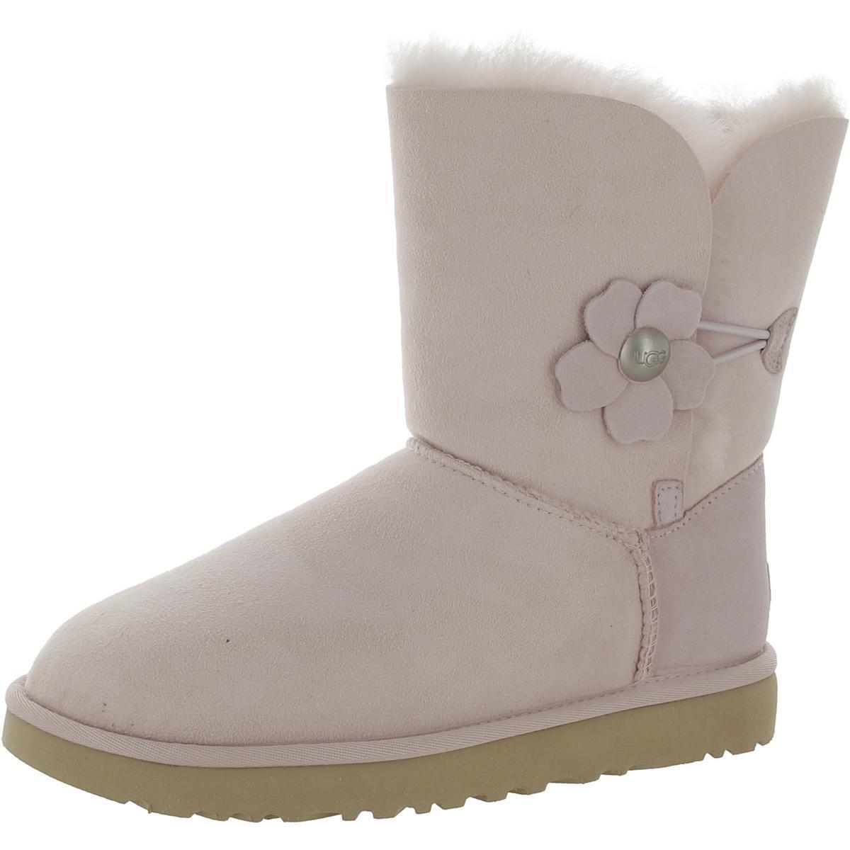 Ugg Womens Bailey Button Pink Suede Casual Boots Shoes 7 Medium B M Bhfo 0214 - Light Pink