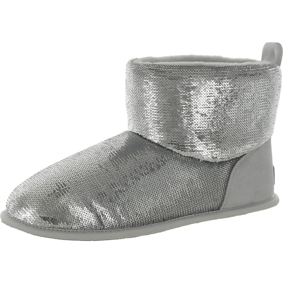 Ugg Womens Classic Mini Mirror Ball Winter Snow Boots 9 Medium B M Bhfo 7438 - Silver