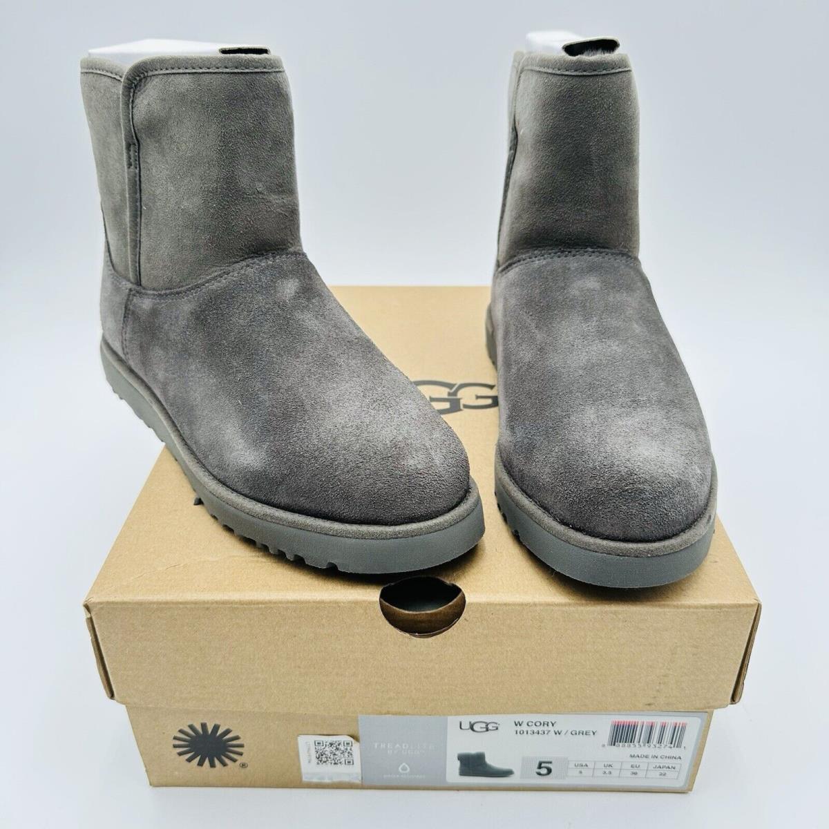 Ugg Grey Cory Shearling Lined Ankle Booties Boots Size 5 M