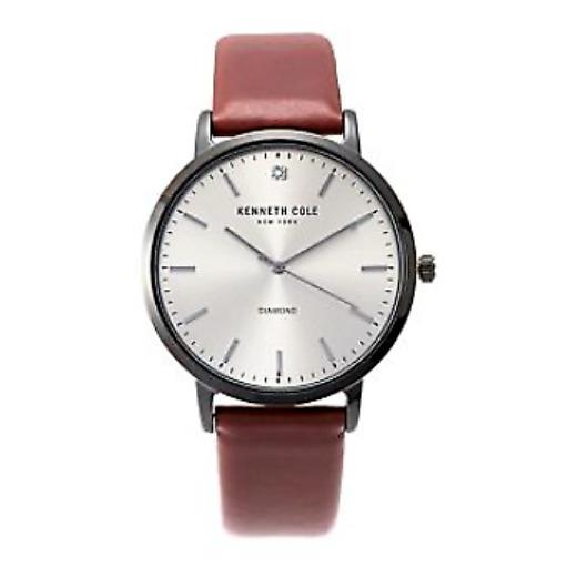 Kenneth Cole Diamond Watch Brown Leather Strap KCC0120004