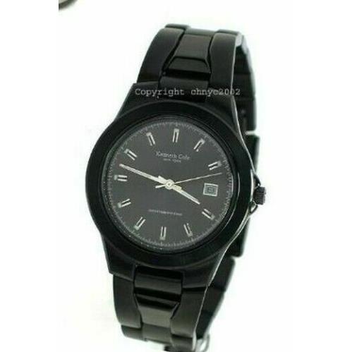 Kenneth Cole New York Men`s Watch 3 Hand with Date Stainless Steel KC3135 - Dial: Black, Band: Black