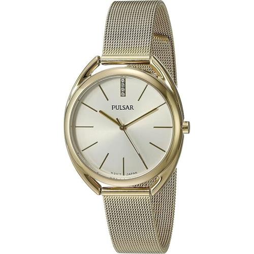 Pulsar Women`s Jewelry Quartz Gold-toned Dress Watch PG2038