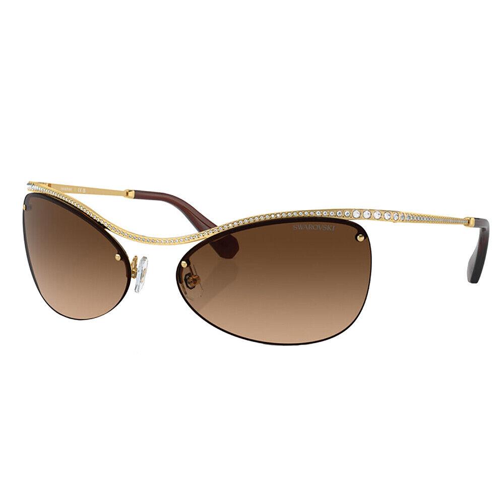 Swarovski SK 7018 400474 Gold Metal Irregular Sunglasses Brown Gradient Lens