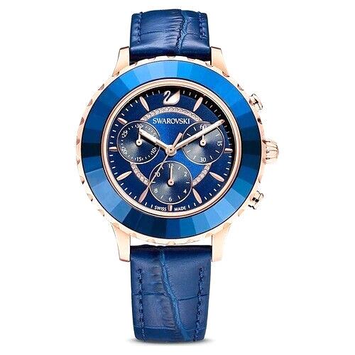 Swarovski 5563480 Octea Lux Chronograph Rose Tone Blue Women`s Watch