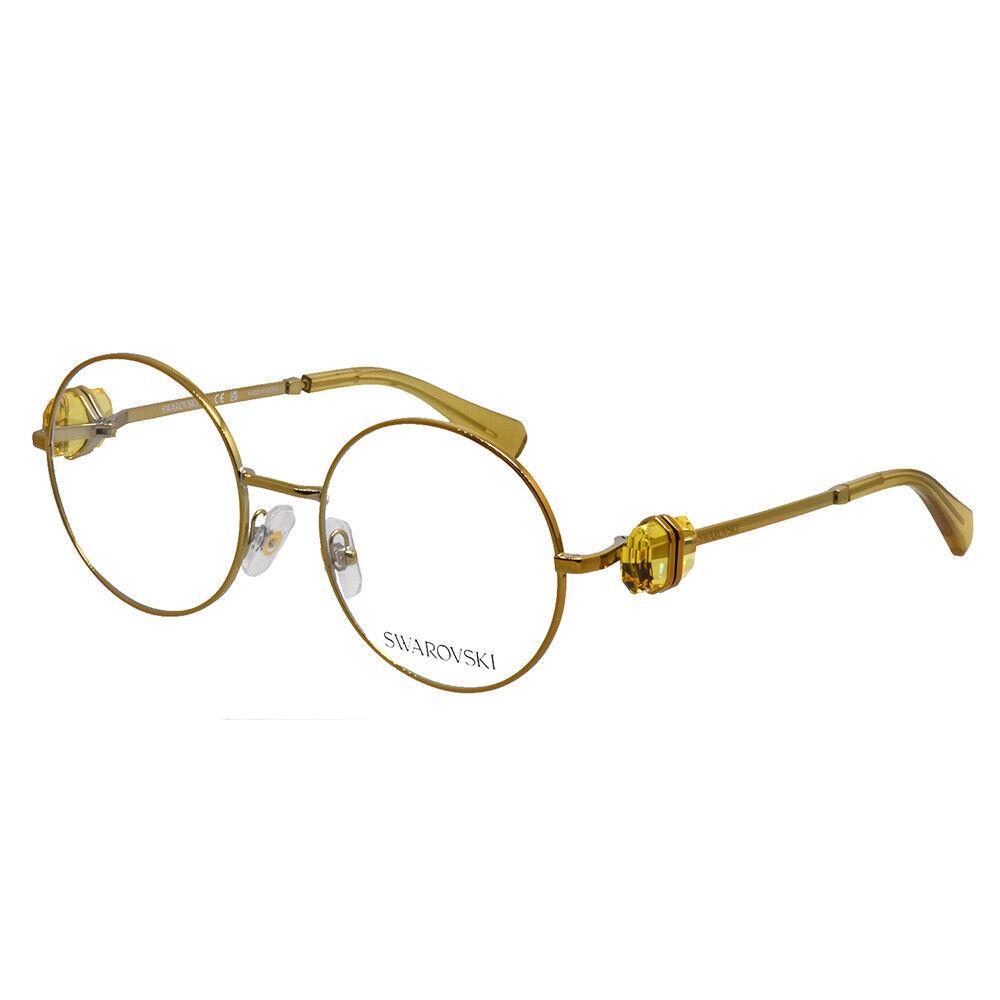 Swarovski SK 1001 4007 Yellow Metal Round Eyeglasses 53mm