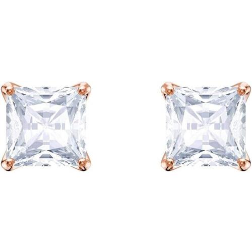 Swarovski Attract Crystal Stud Pierced Earrings Rose Gold Plated Steel