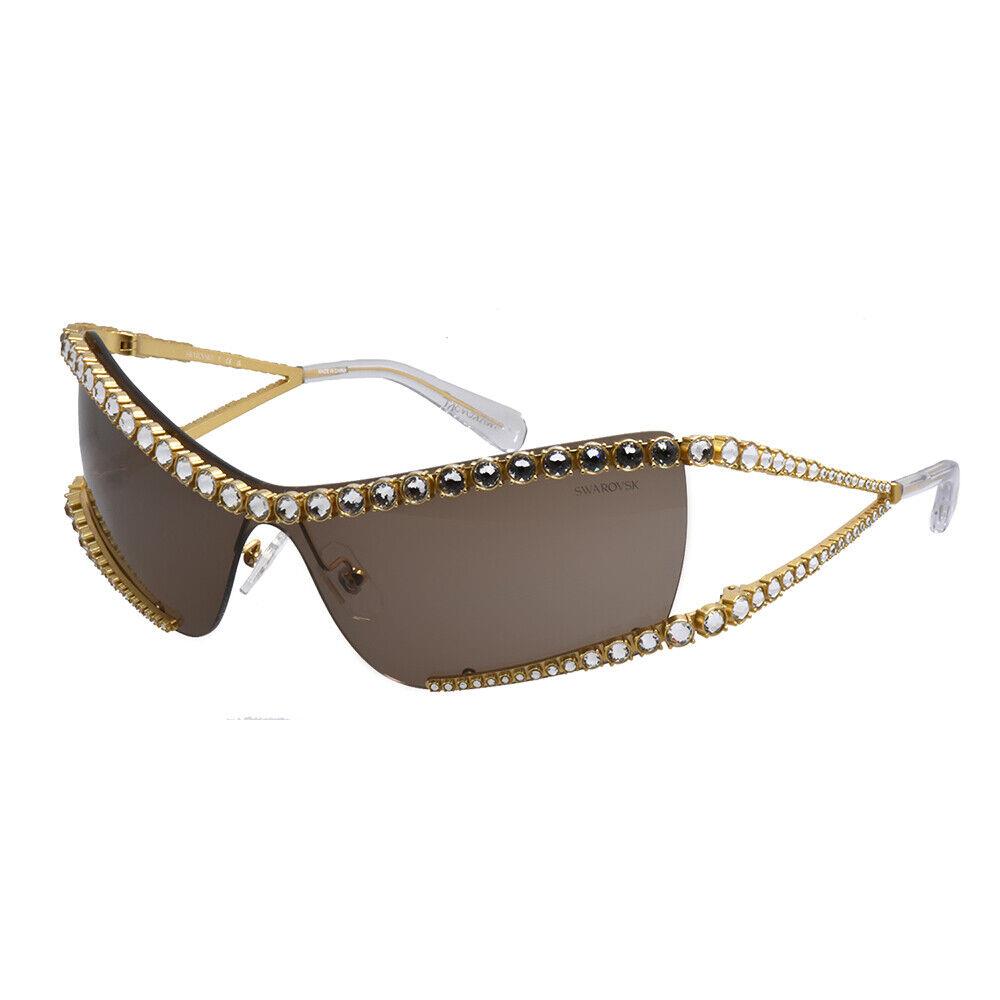 Swarovski SK 7022 400473 Gold Metal Irregular Sunglasses Brown Lens