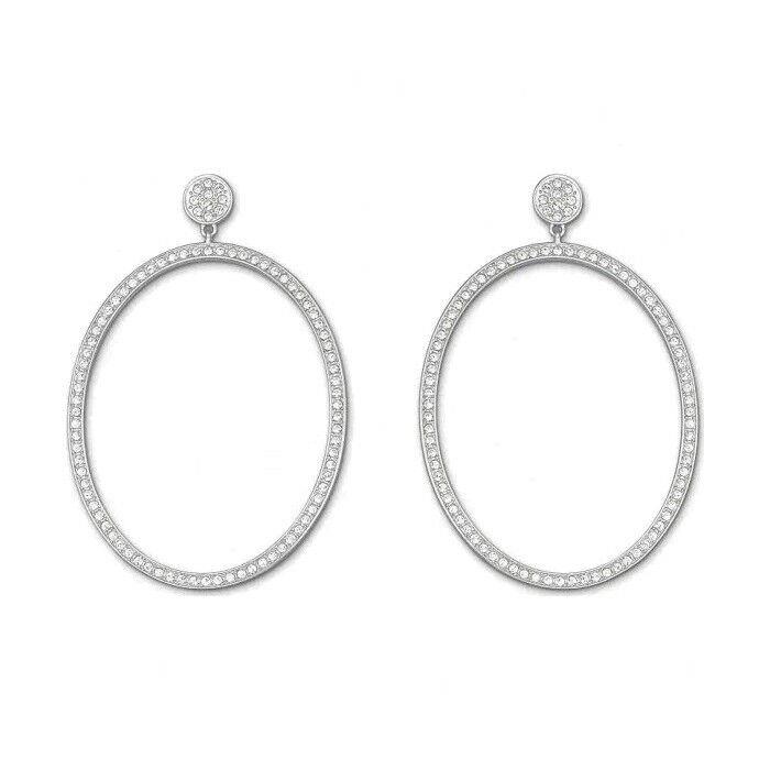 Swarovski Vi Oval Earrings Circle Silver 5017154