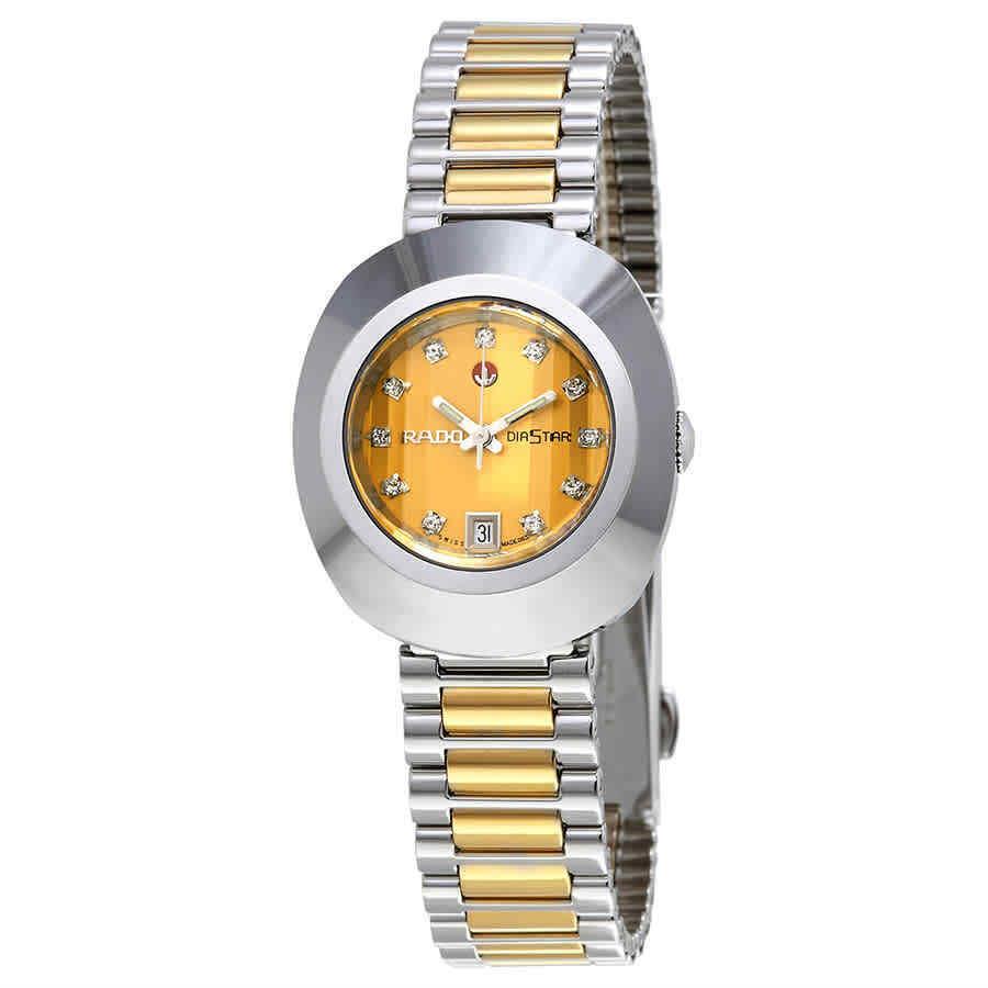 Rado Diastar Automatic Diamond Gold Dial Ladies Watch R12403633