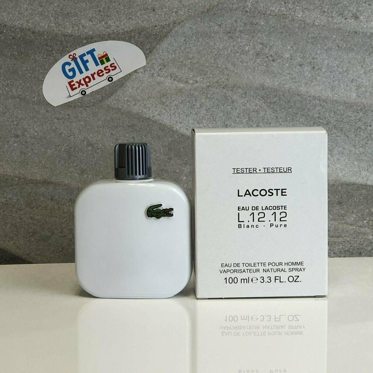 Eau De Lacoste L.12.12 Blanc Pure by Lacoste 3.3 oz Edt Spray Tester For Men