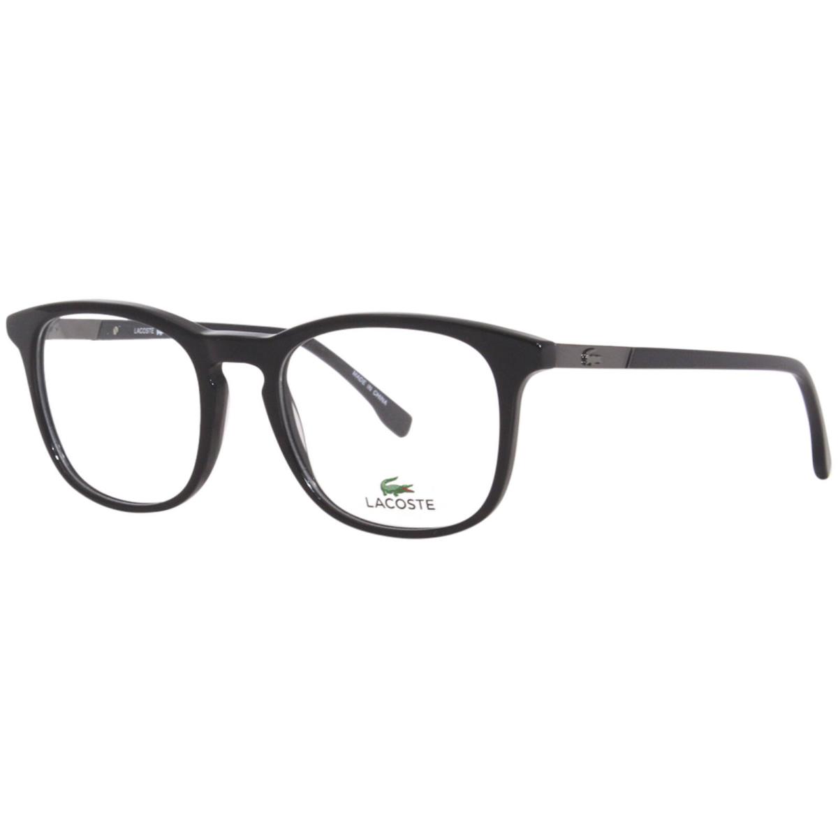 Lacoste L2889 001 Eyeglasses Frame Men`s Black Full Rim Rectangle Shape 52mm