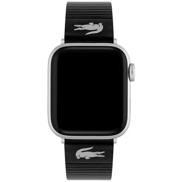 Lacoste Apple Watch Strap Black Leather 42mm and 44mm 2050028