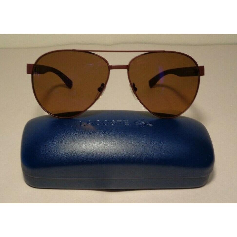 Lacoste L185S Red Matte Women`s Aviator Sunglasses