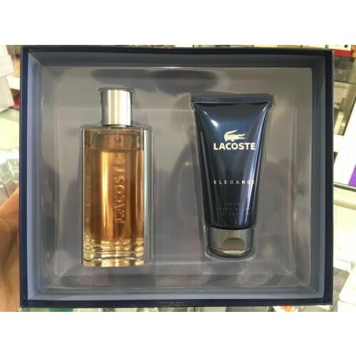 Lacoste Elegance Gift Set Edt Spray 3.0 oz / 90 ML + After Shave Balm 2.5