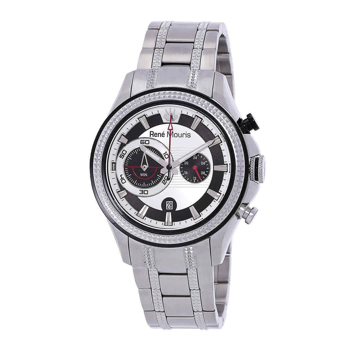 Casio Rene Mouris Trofeo Chronograph Silver and Black Dial Men`s Watch 90120RM1 - Dial: Multicolor, Band: Black, Bezel: Black