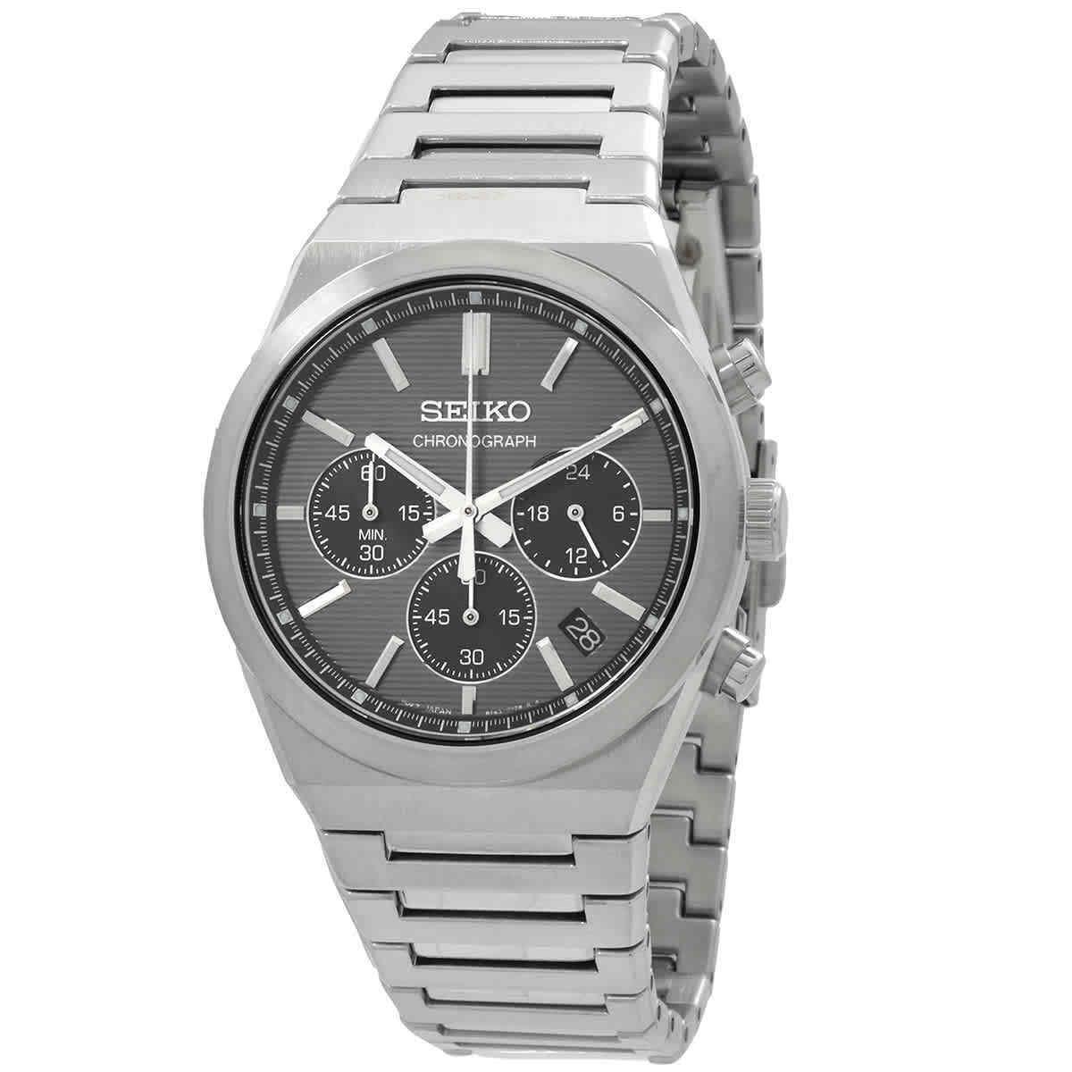 Seiko Sport Chronograph Quartz Grey Dial Men`s Watch SSB455P1