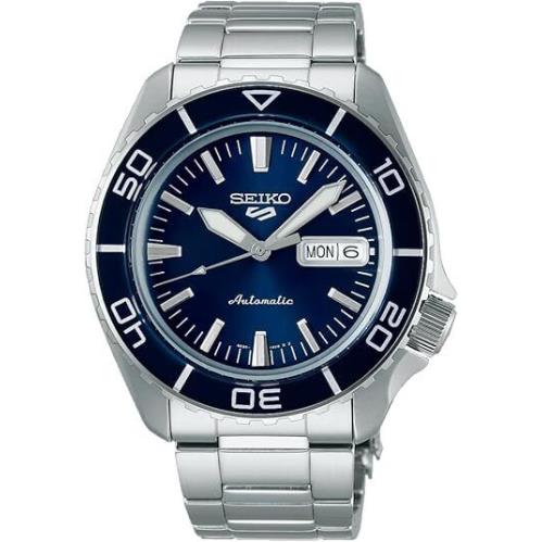 Seiko 5 Sports Skx Automatic Blue Dial Men`s Watch SRPK97K1 Stainless Steel - Dial: Blue, Band: Silver, Bezel: Blue