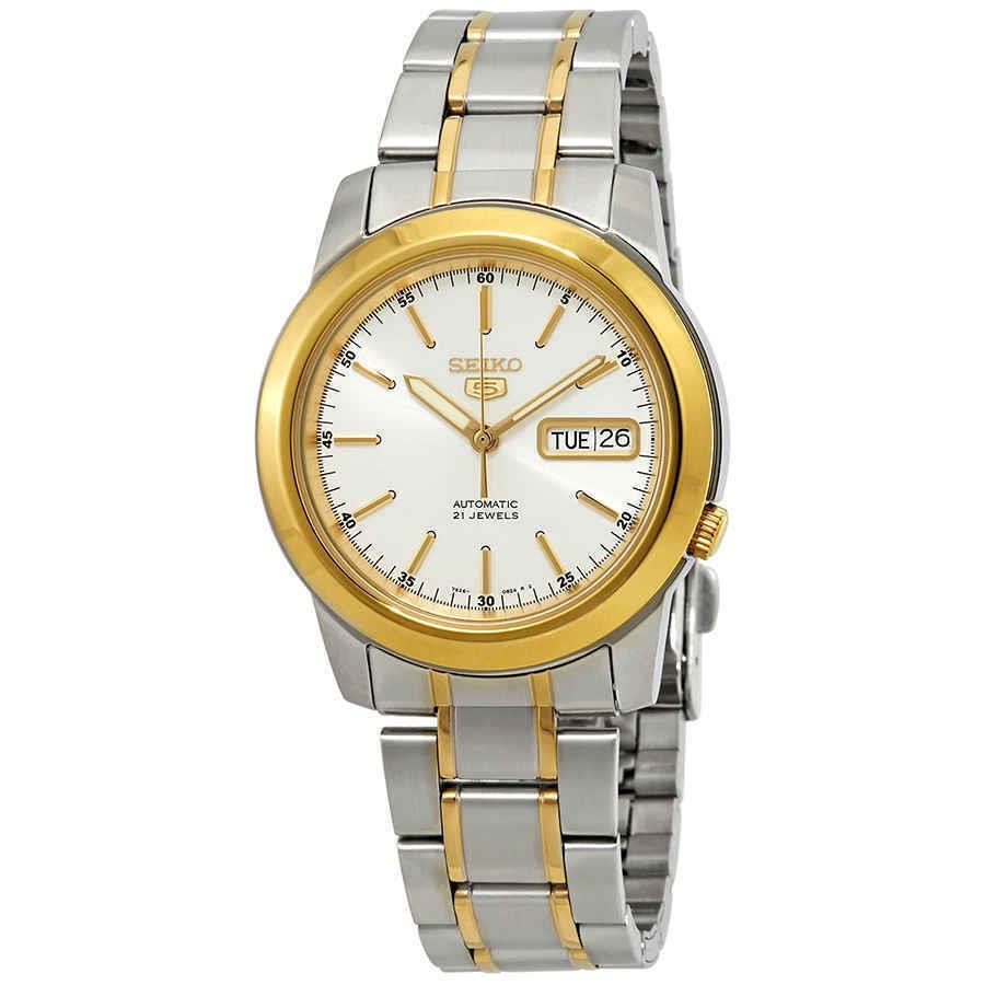 Seiko Series 5 Automatic White Dial Men`s Watch SNKE54