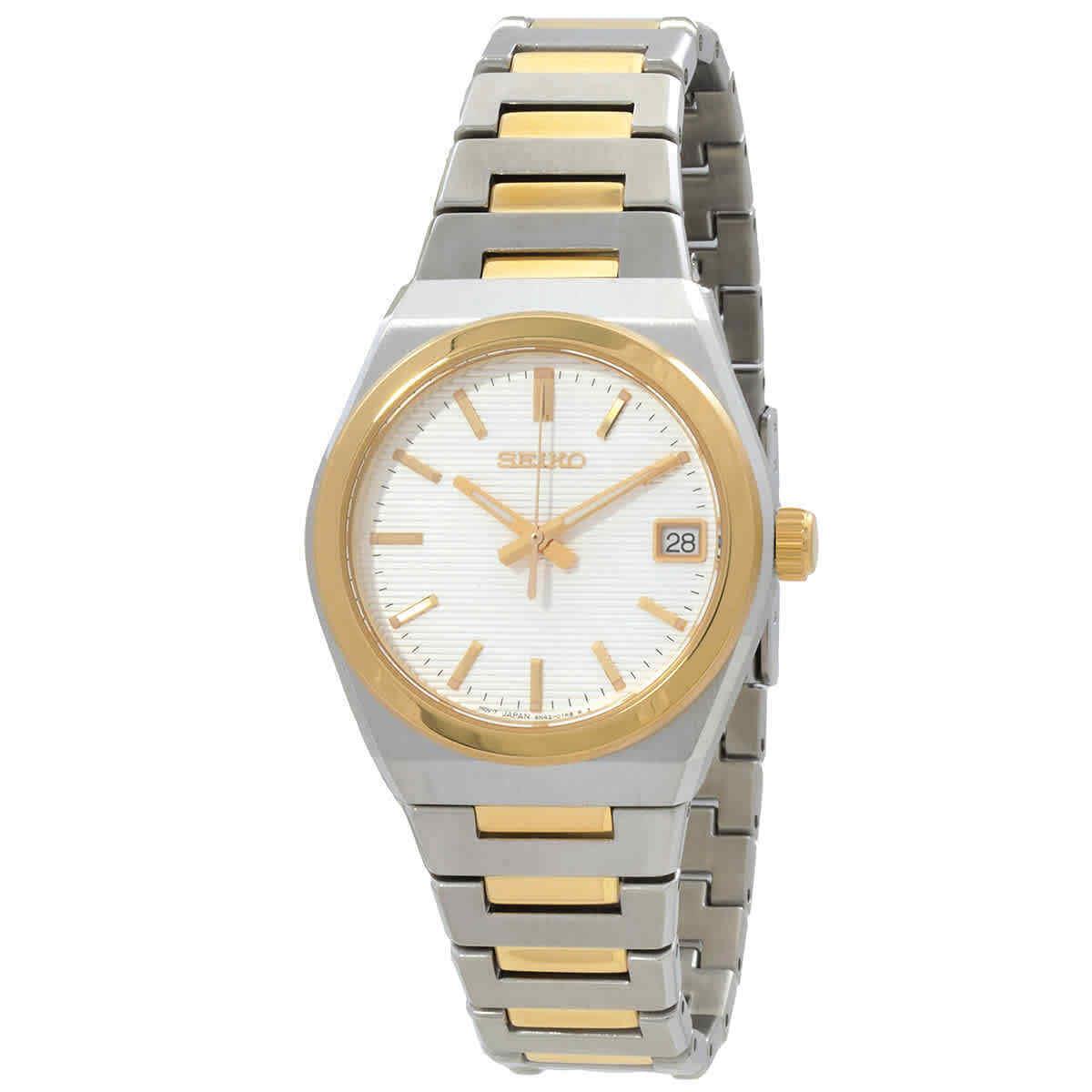 Seiko Classic Quartz White Dial Two-tone Ladies Watch SUR578P1