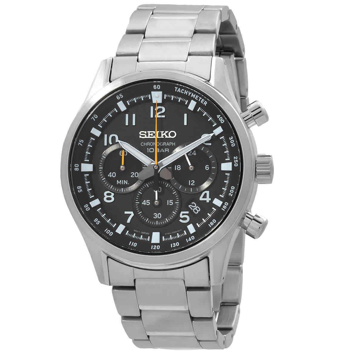 Seiko Sport Chronograph Quartz Black Dial Men`s Watch SSB447P1