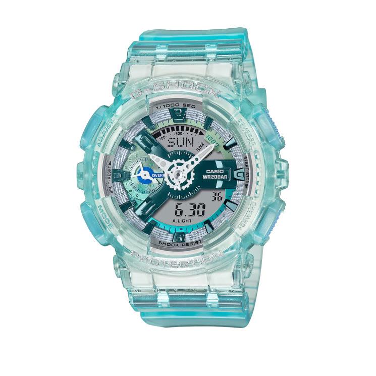 Casio G-shock Analog Digital Transparent Turquoise Women`s Watch GMAS110VW-2A