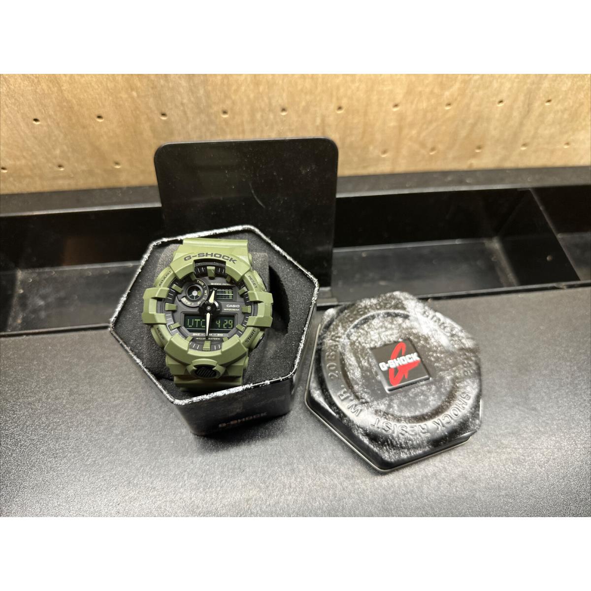 Casio G-shock Analog/digital Watch Olive Green Resin GA-700UC