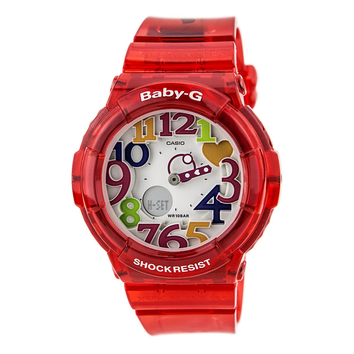 Casio BGA131-4B Women`s Baby-g Marine White Dial Red Strap Ana-digi Alarm Watch