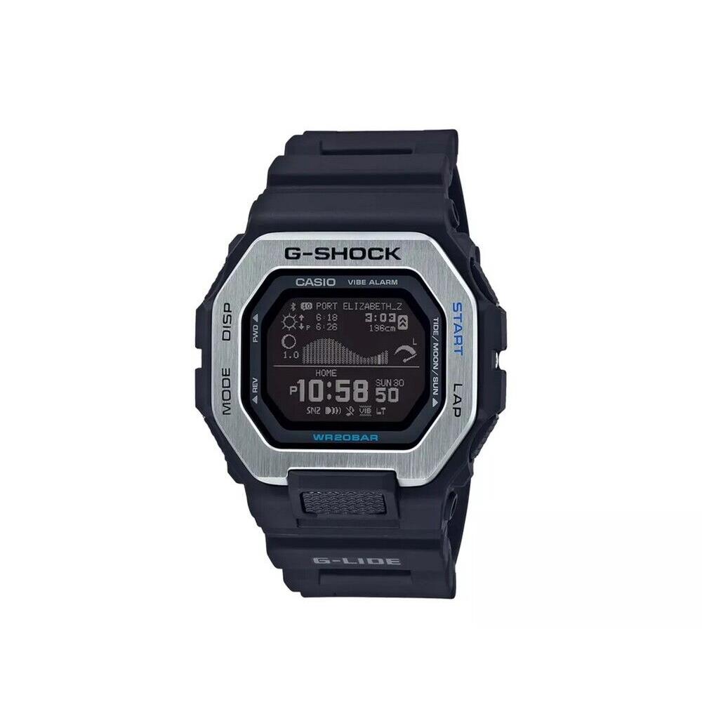 G-shock Men`s Digital G-lide Surfers Bluetooth Tide Black Watch GBX1001CR