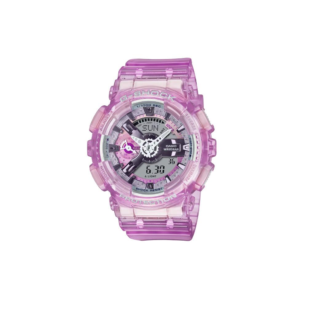 Casio G-shock Analog Digital Transparent Pink Dial Women`s Watch GMAS110VW-4A