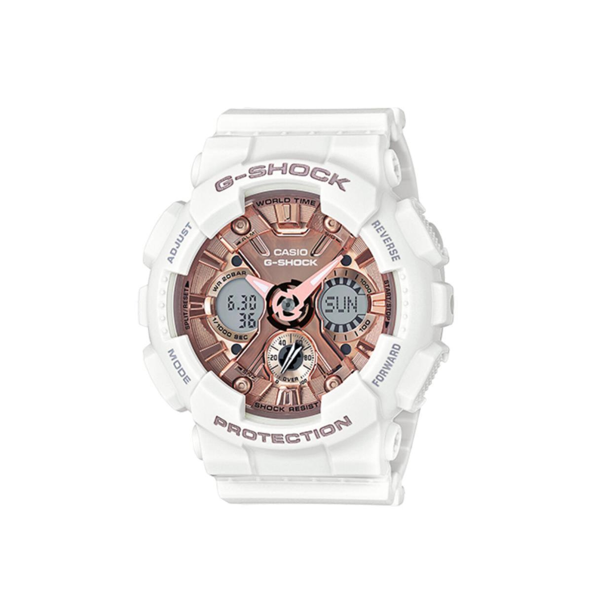 Casio G-shock S Series A/d Resin White/rose Women`s Watch GMAS120MF-7A2CR