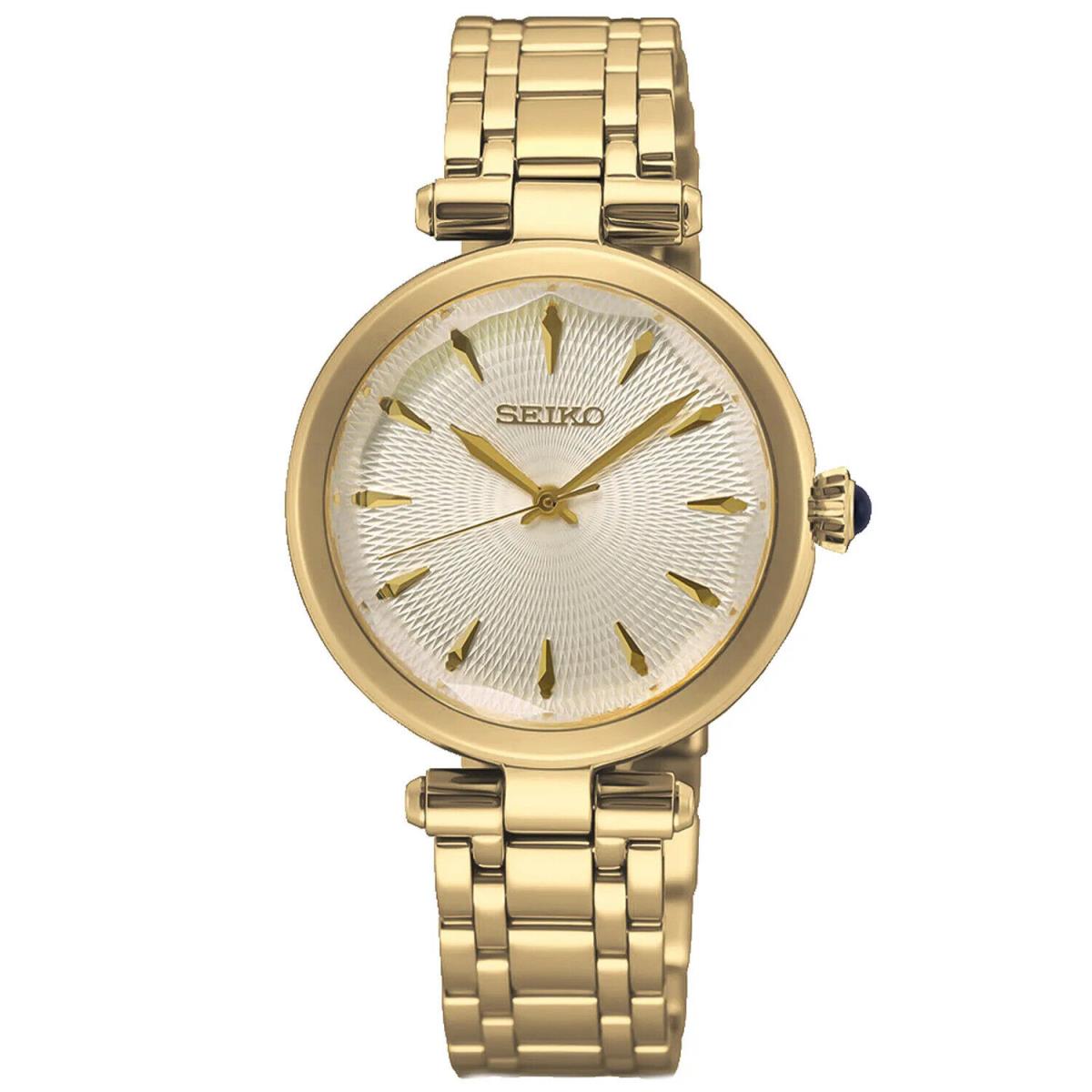 Seiko Ladies Watch Cream Dial Quartz Gold Tone Stainless Steel Bracelet SRZ554