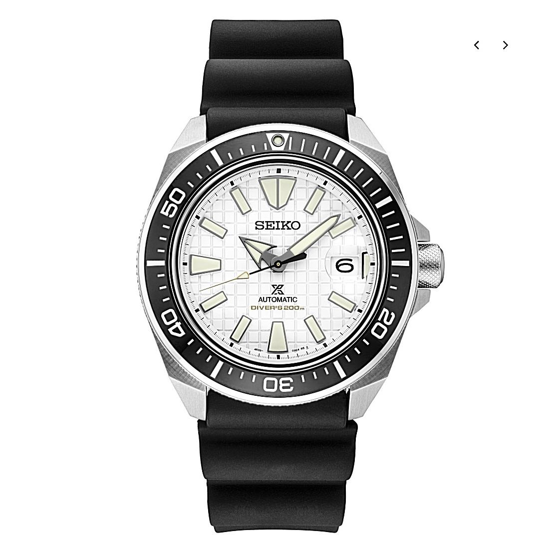 Seiko Men`s Prospex Automatic King Samurai White Dial Divers Watch SRPE37