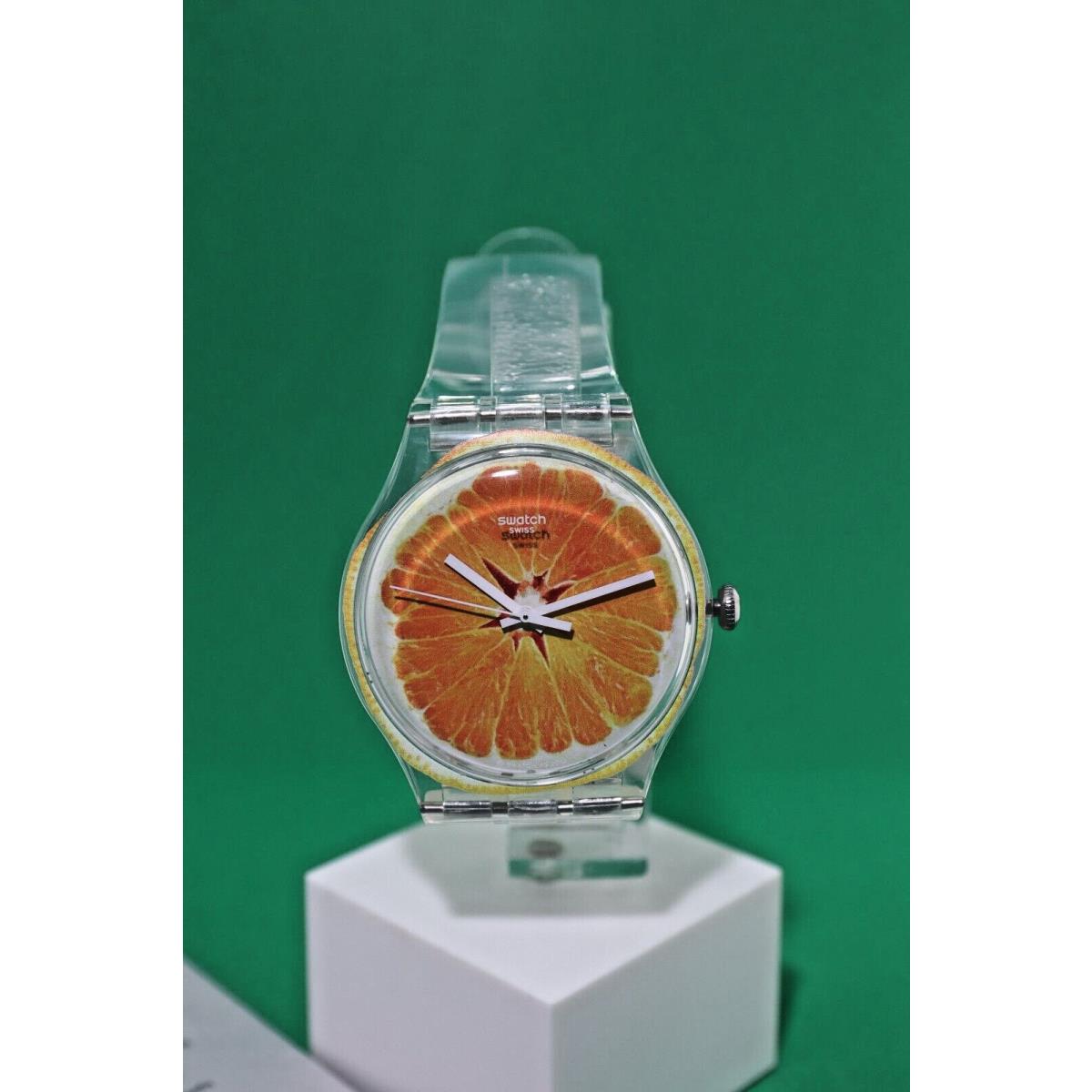 Swiss Swatch Originals Vitamine Boost Orange Translucent Watch 41mm SUOK115