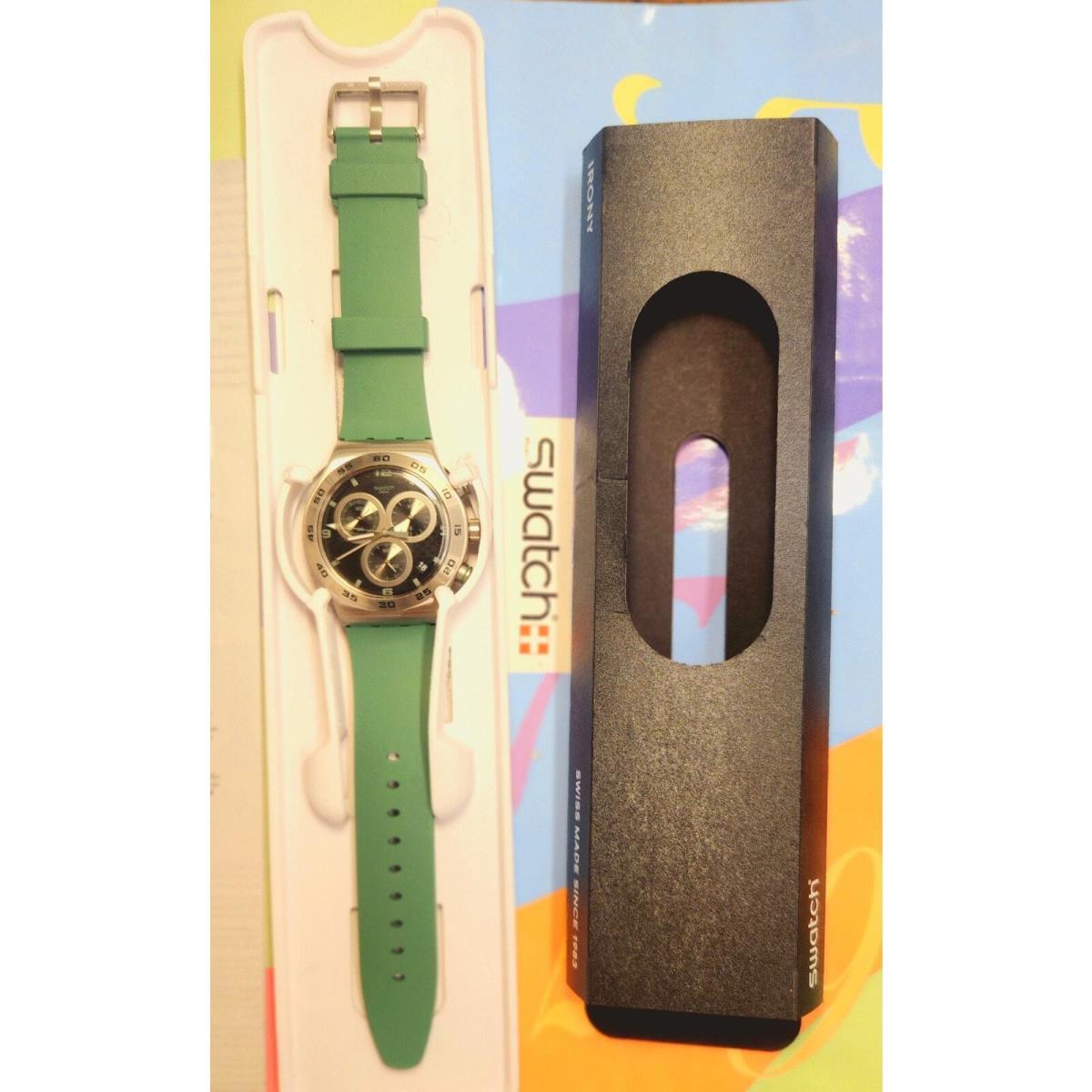 Swatch Irony Chronograph Watch Carbonic Green YVS525
