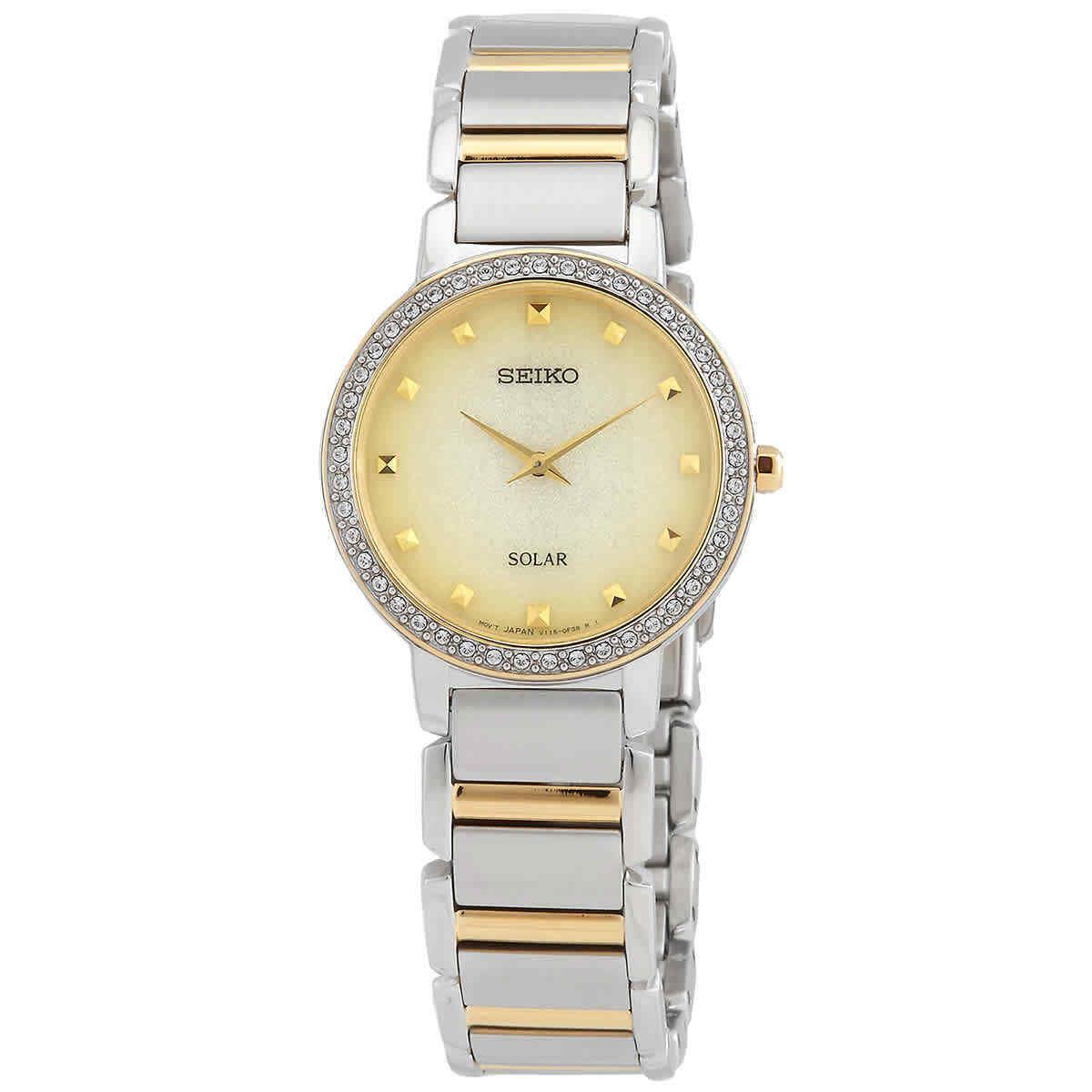 Seiko Quartz Crystal Ivory Dial Two-tone Ladies Watch SUP448P1