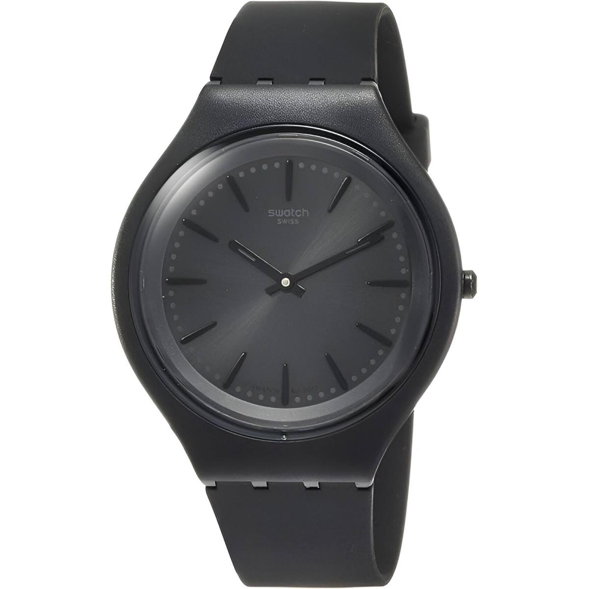 Swatch Unisex Watch Skin Skinclass Quartz Black Dial Silicone Strap SVUB103