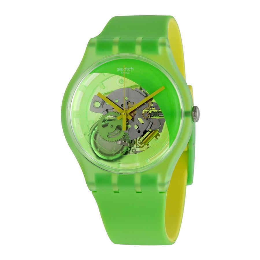 Swatch Pomme-tech Green Skeletal Dial Men`s Watch SUOG110