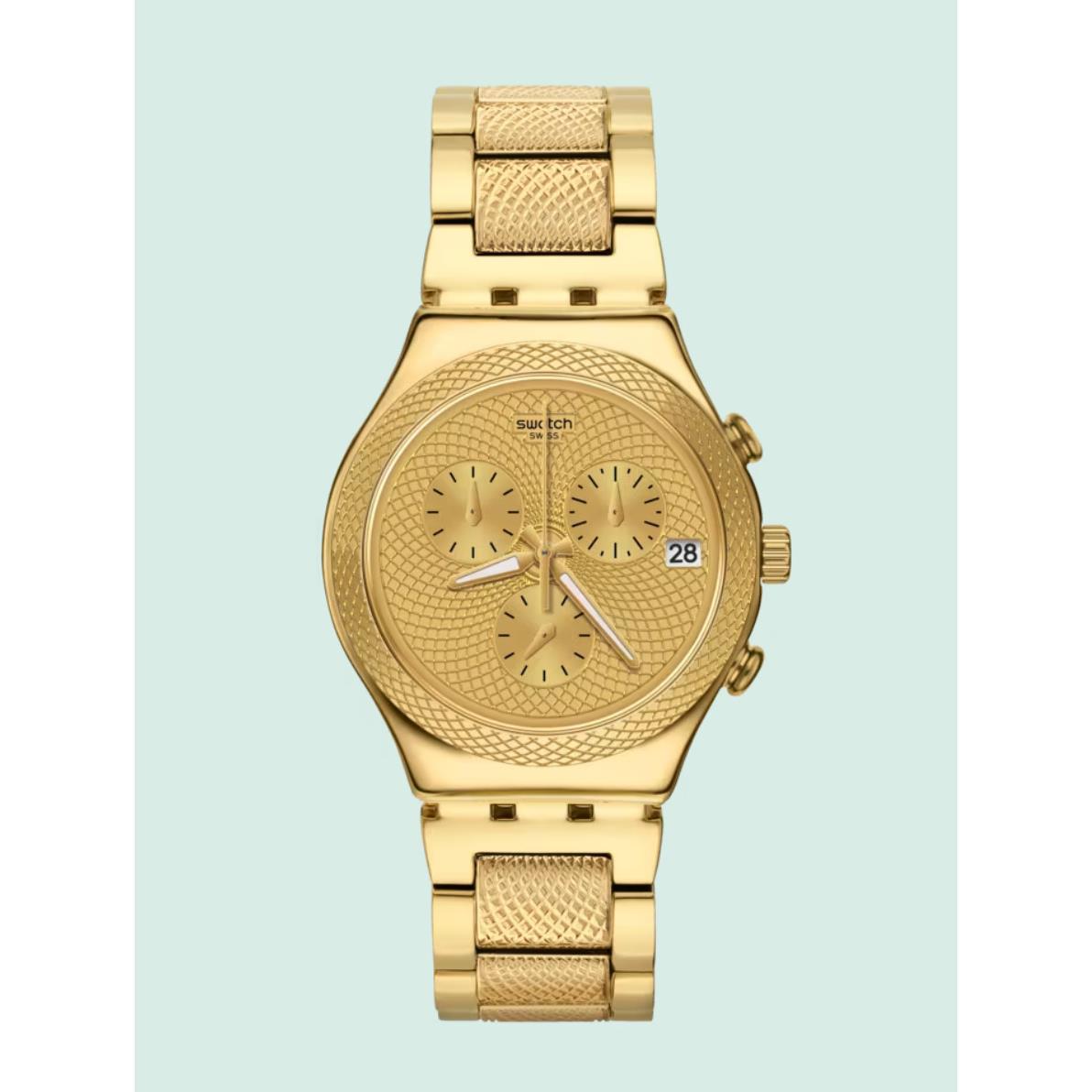 Limited Edition Swiss Swatch Goldy Full Chronograph YCG420G 40MM