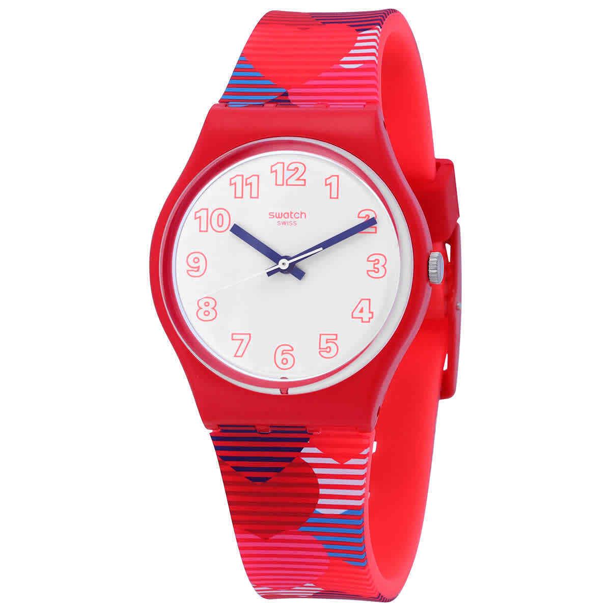 Swatch Heart Lots Quartz White Dial Ladies Watch GR182