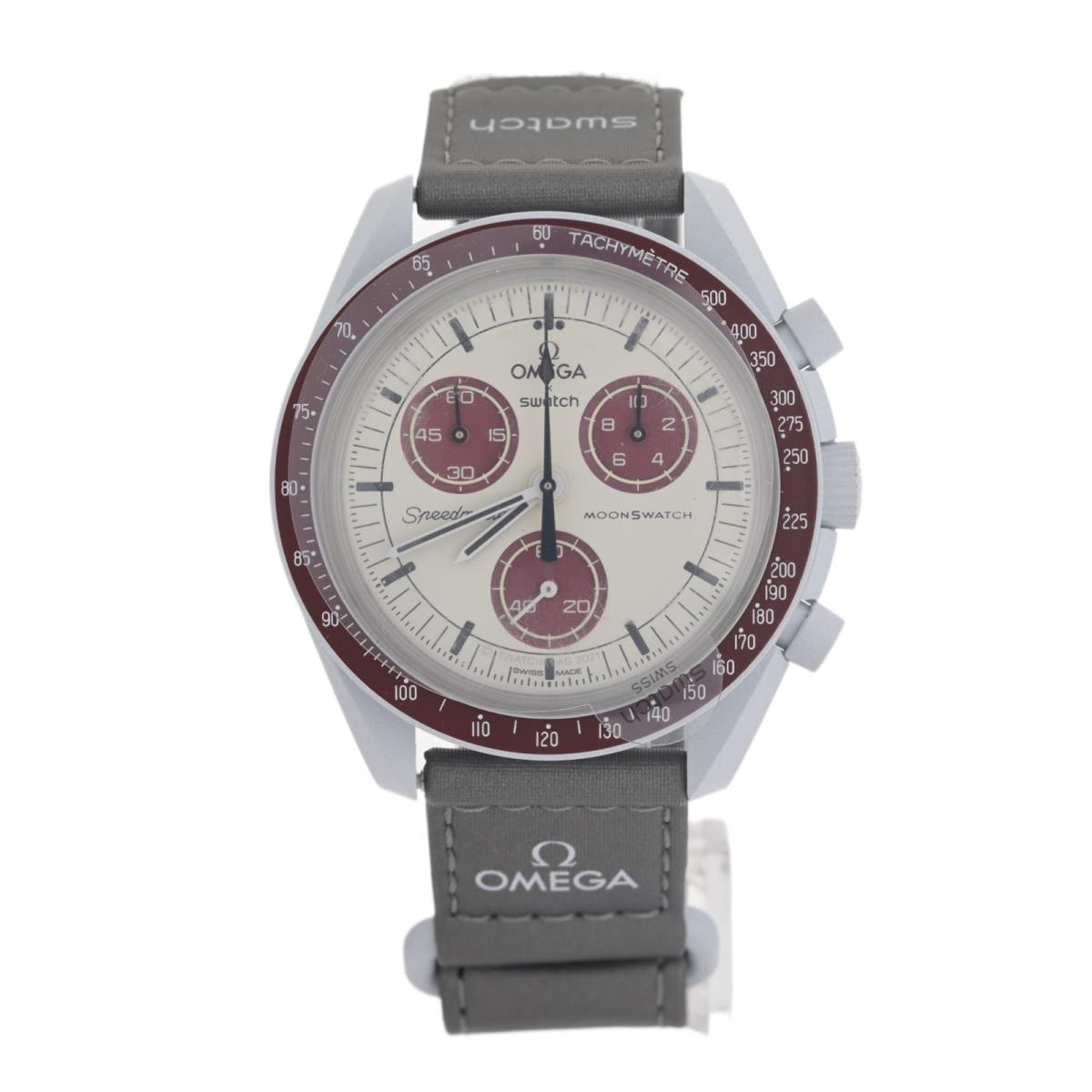 Omega x Swatch Mission to Pluto Moonswatch Bioceramic Red Men`s Watch + B P