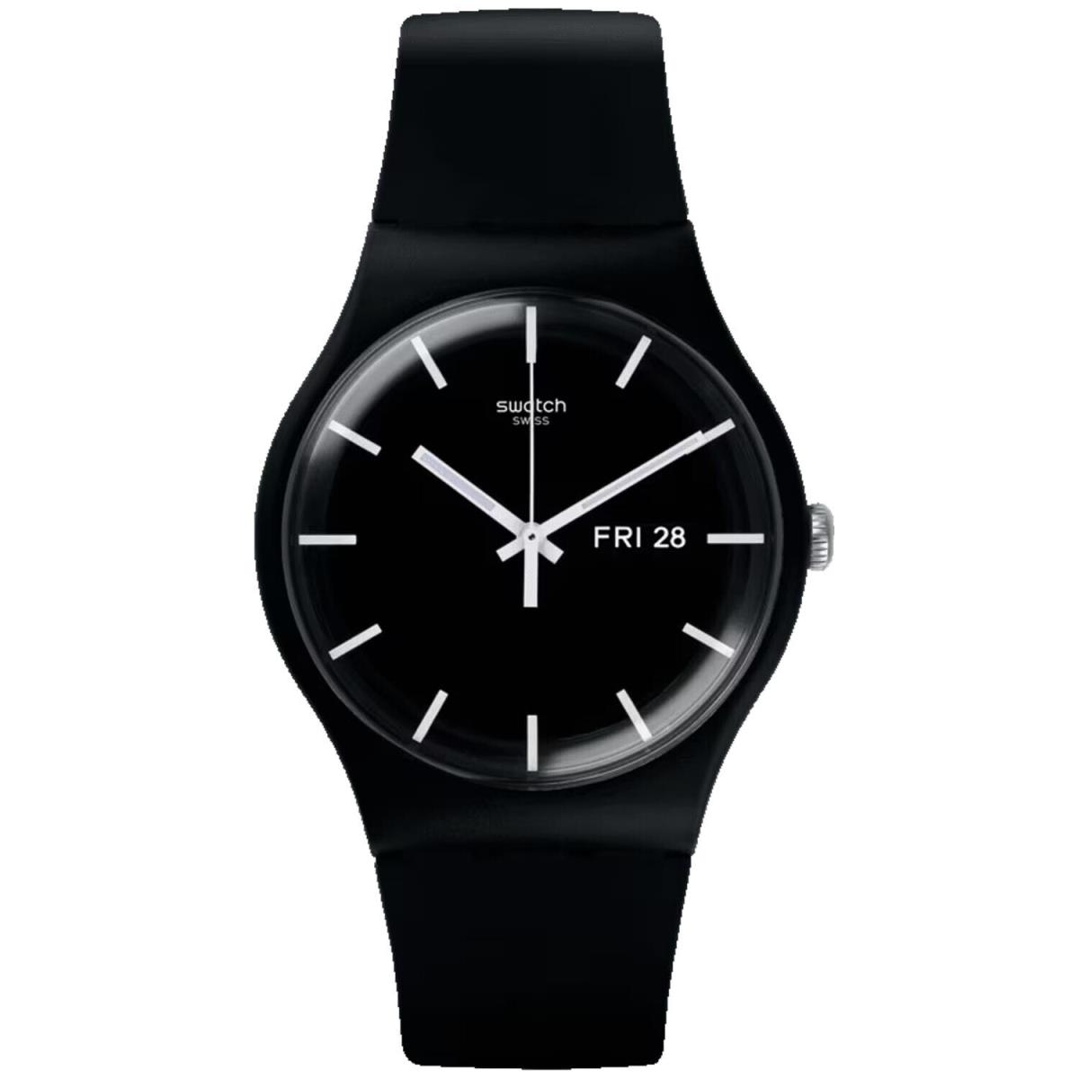 Swatch Men`s Originals Power Tracking Mono Black Black Dial Watch - SO29B704