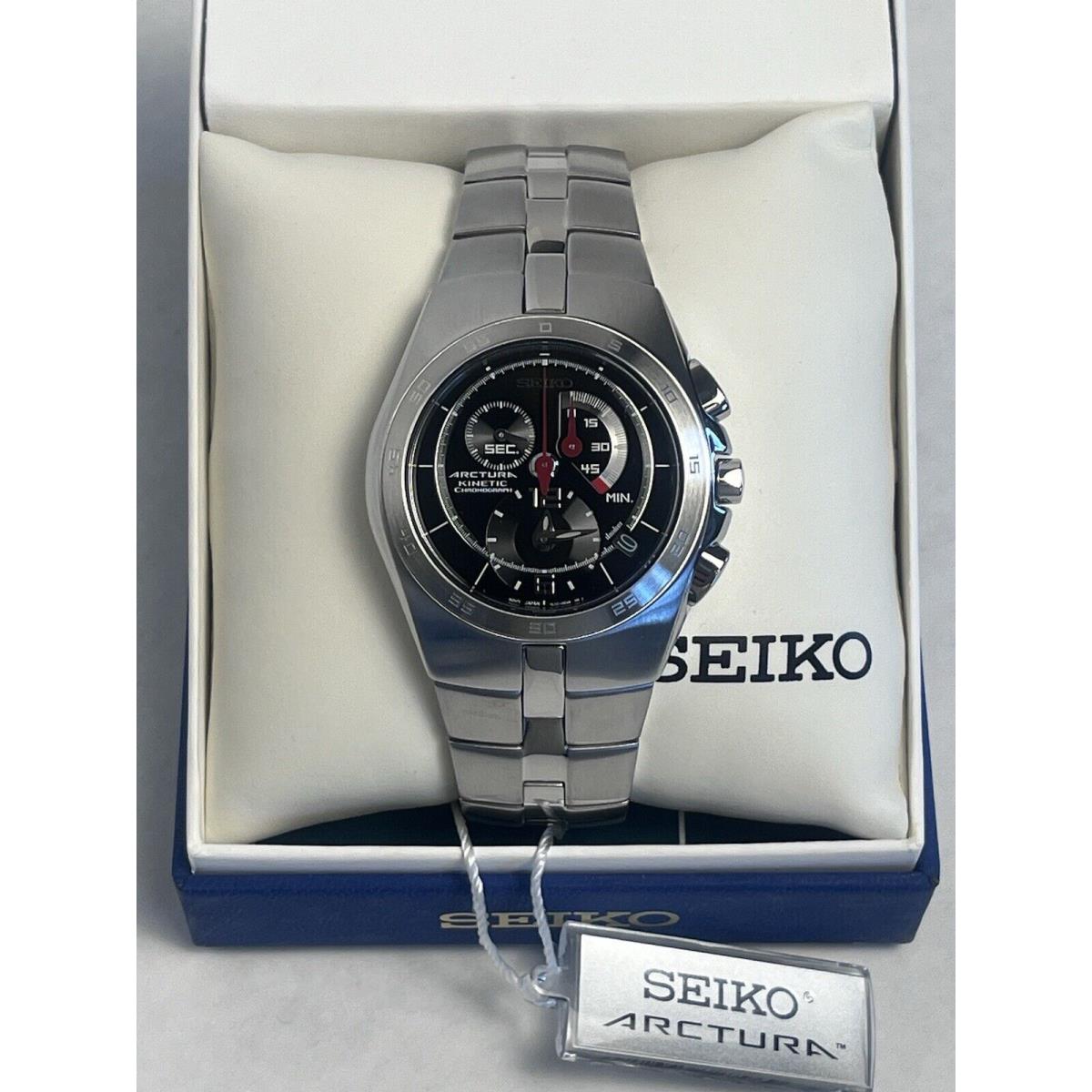 Seiko Arctura Kinetic Chronograph Mens Watch Seiko 7L22-0AA0 Black Dial New/box