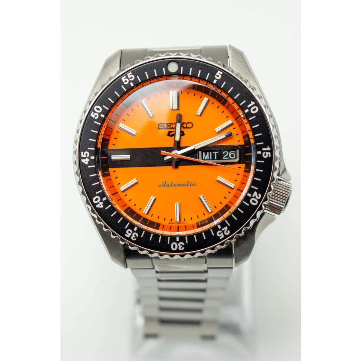 Seiko 5 Sports Special Edition Series Orange Dial Black Bezel Watch SRPK11K1