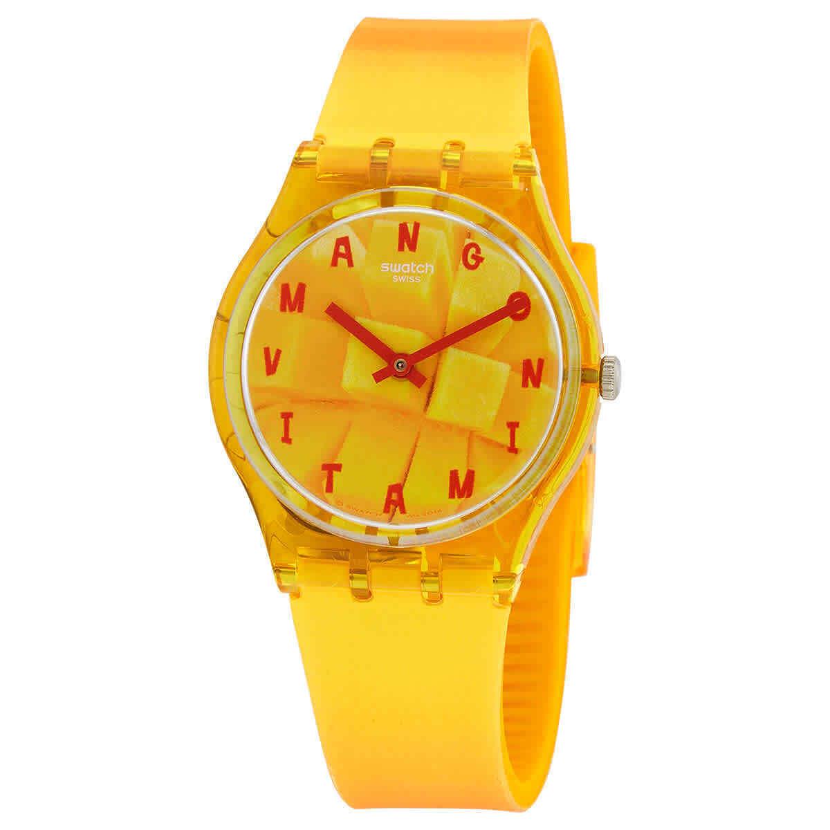 Swatch Coeur De Mangue Quartz Orange Mango Dial Unisex Watch GO119