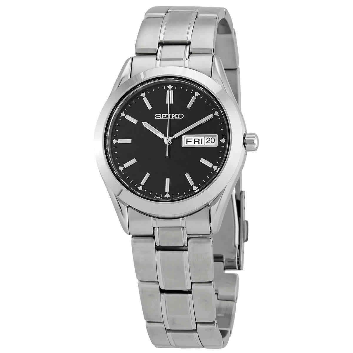 Seiko Essentials Quartz Black Dial Men`s Watch SUR361