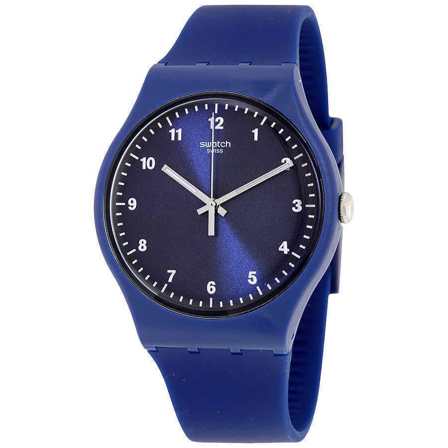 Swatch Originals Mono Blue Dial Silicone Men`s Watch SUON116